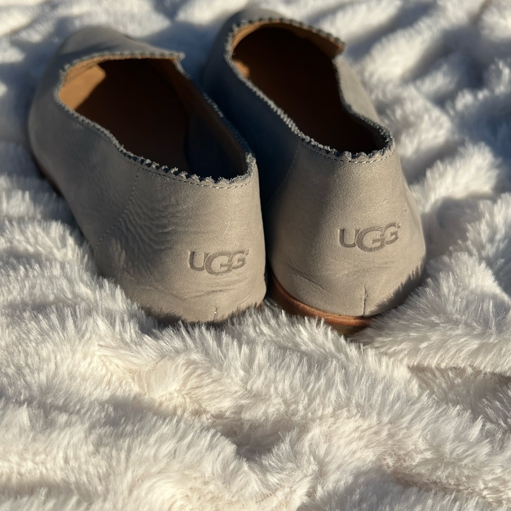 UGG Grey Leather Flats